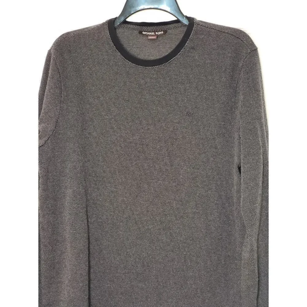 Michael Kors Men’s Sweater Charcoal Mel Grey Size L Fall 2024